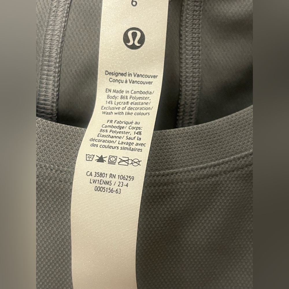 Lululemon Athletica Gray Muscle Love Sleeveless Crop Tank Top- NWT - Picture 2 of 6